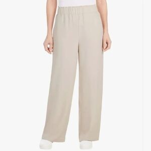 Hilary Radley Women's Beige Wide Leg Pants